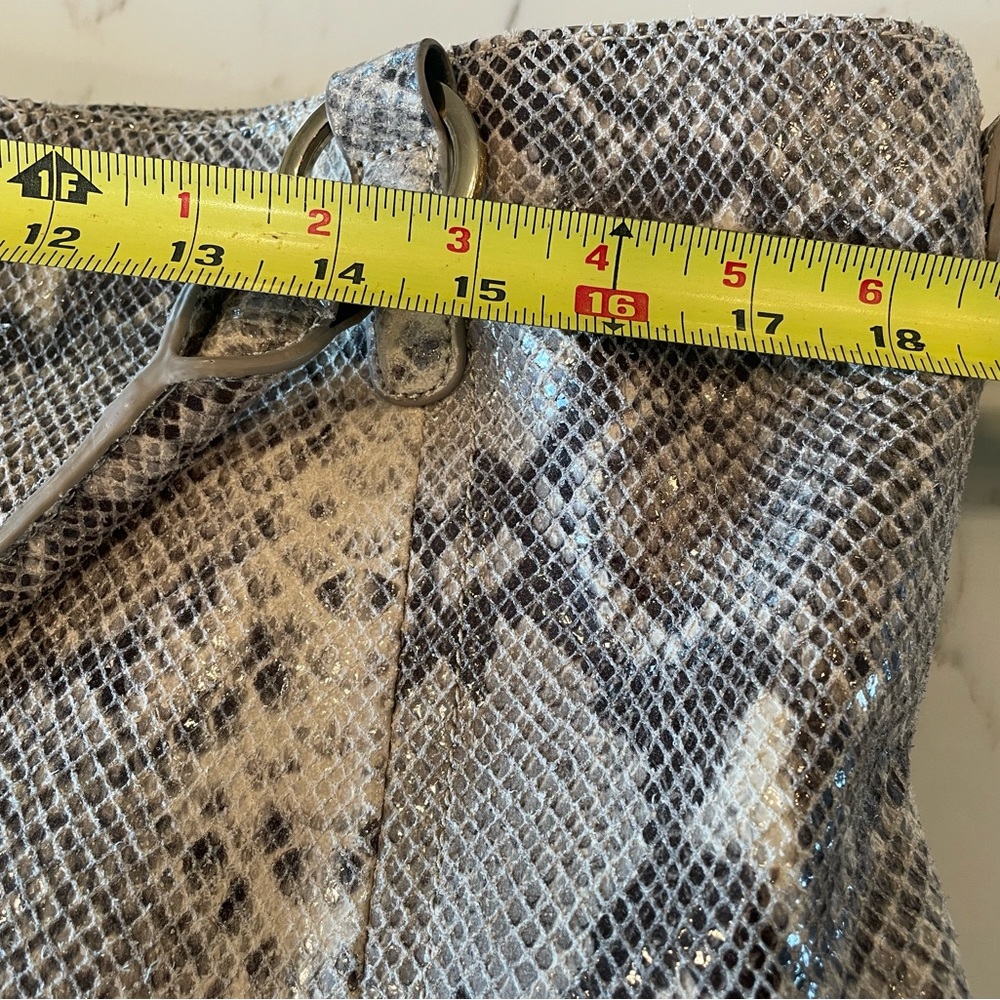 G.I.L.I. Python Snake Print Leather Hobo Bag Gold… - image 5